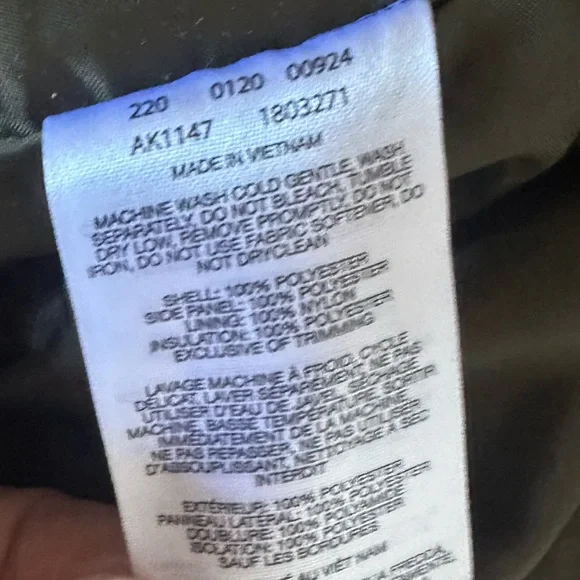 COLUMBIA olive green zip front fitted vest w/fleece side panels & collar XL - Picture 7 of 7